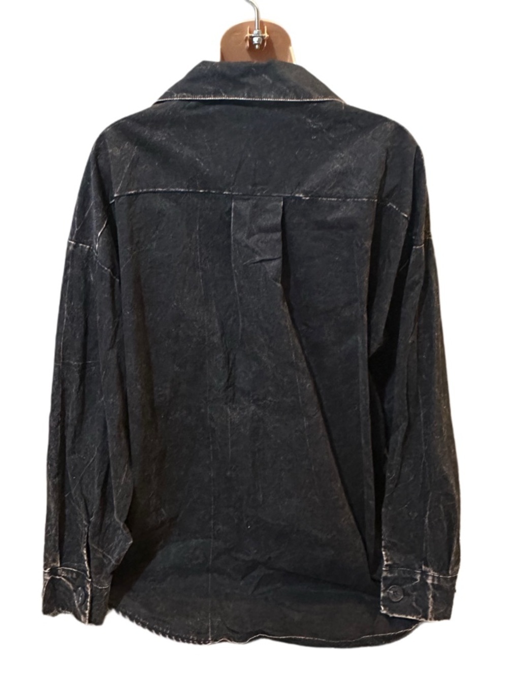 Zenana Black Button-Up Shirt Jacket - XL - Picture 2 of 8